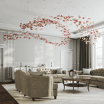 Flamenco Crystal Chandelier – Modern Handblown Glass Pendant Light for Dining Room and Living Room