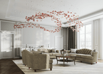 Flamenco Crystal Chandelier – Modern Handblown Glass Pendant Light for Dining Room and Living Room