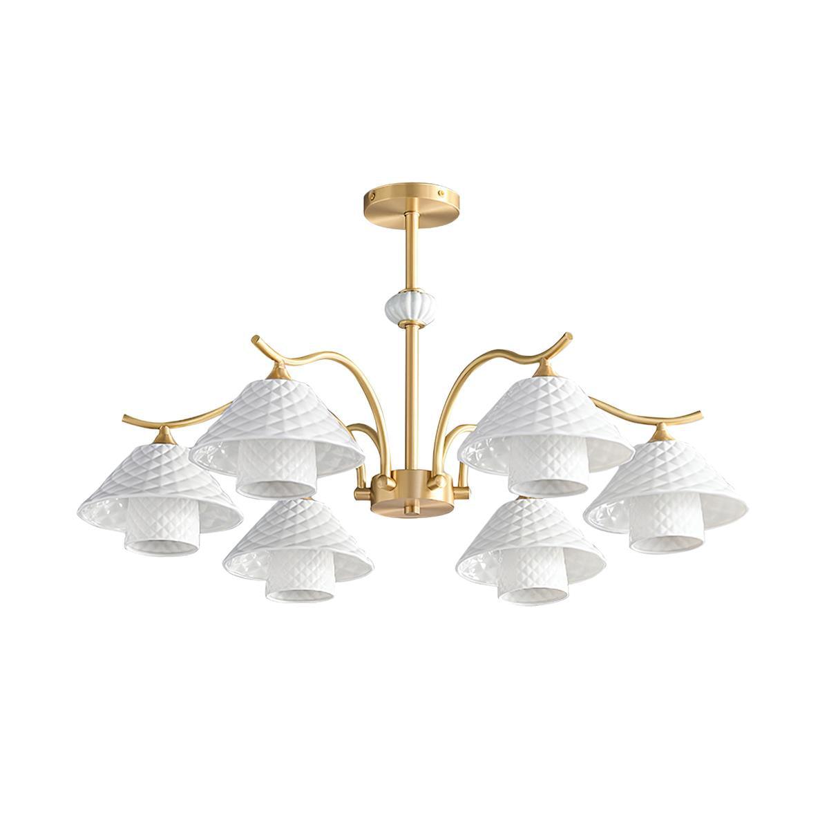 flared-gold-ceramic-chandelier