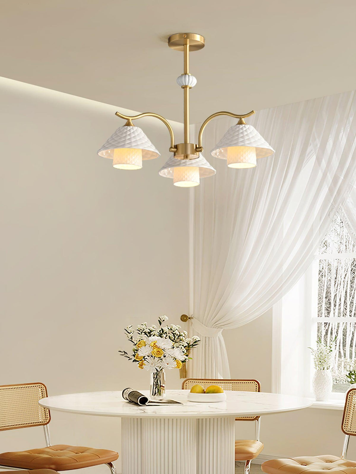 flared-gold-ceramic-chandelier