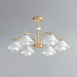 flared-gold-ceramic-chandelier