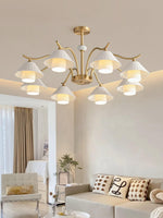 flared-gold-ceramic-chandelier