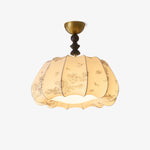 Fleurina Flush Mount Ceiling Light – Fabric, Metal & Wood