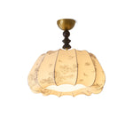 Fleurina Flush Mount Ceiling Light – Fabric, Metal & Wood