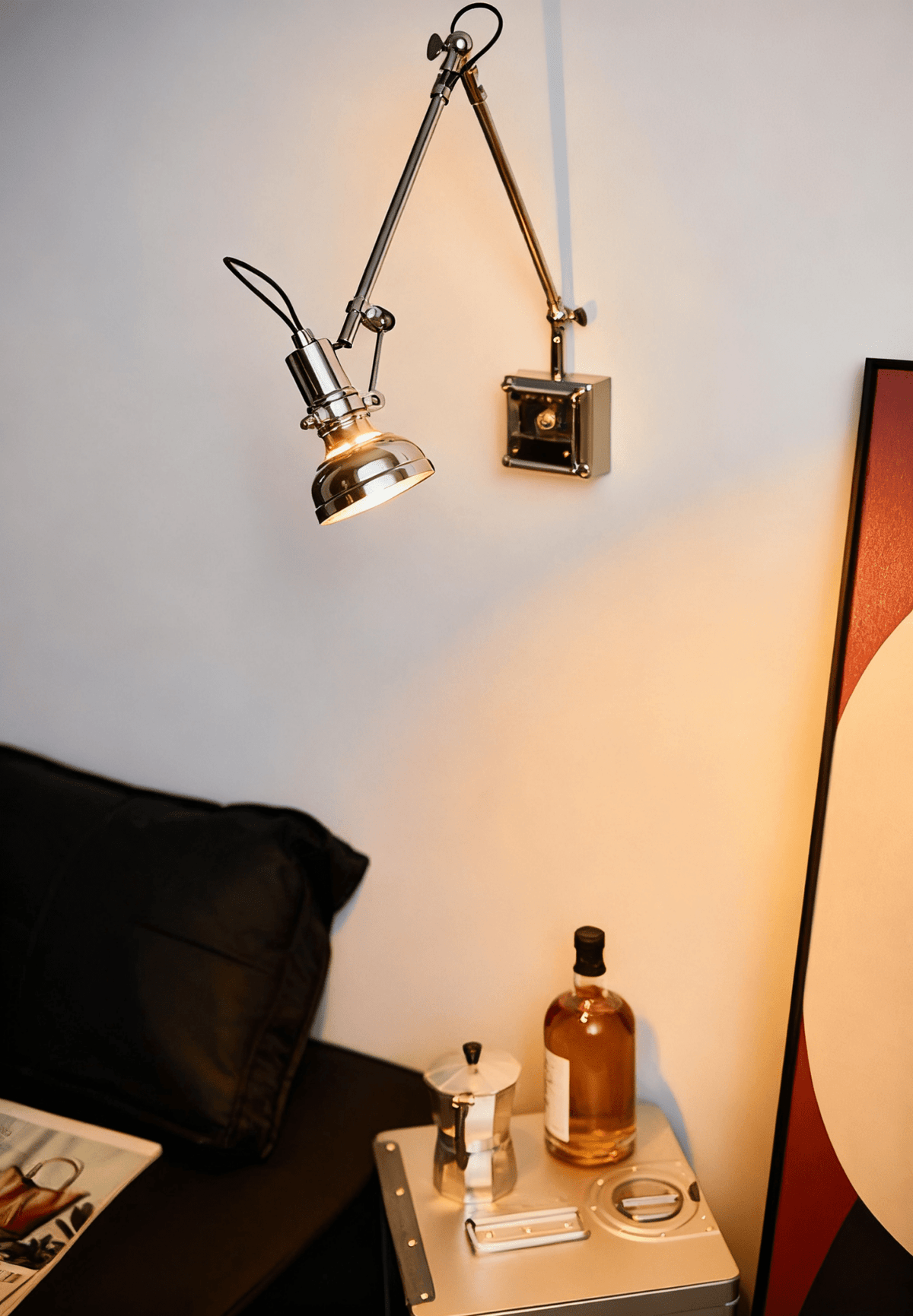 Flex Arm Wall Sconce with Adjustable Metal Shade for Modern Interiors