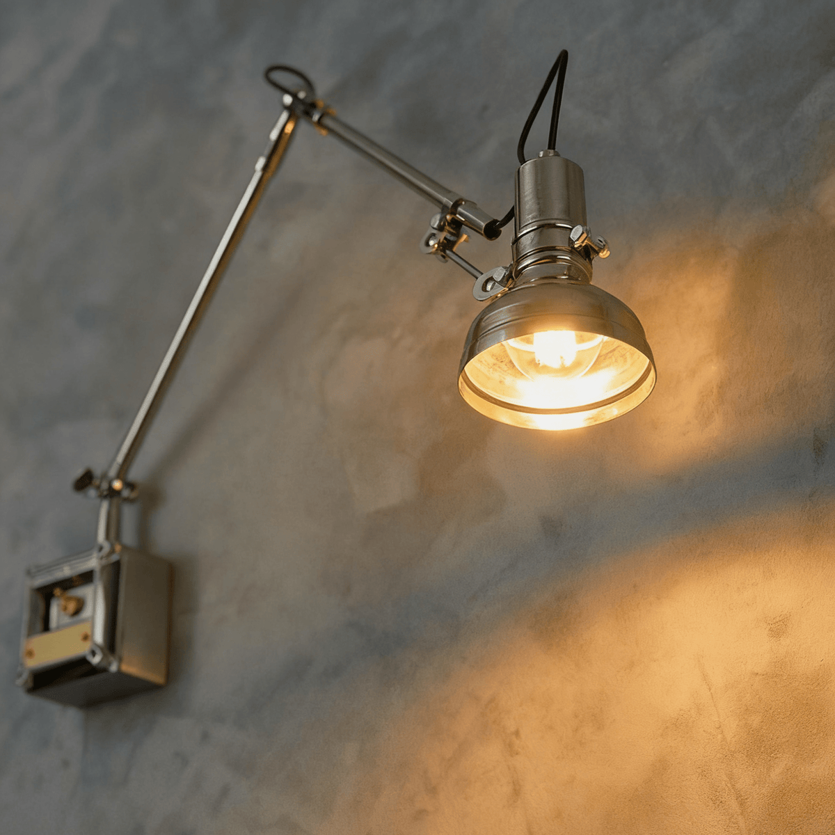 Flex Arm Wall Sconce with Adjustable Metal Shade for Modern Interiors