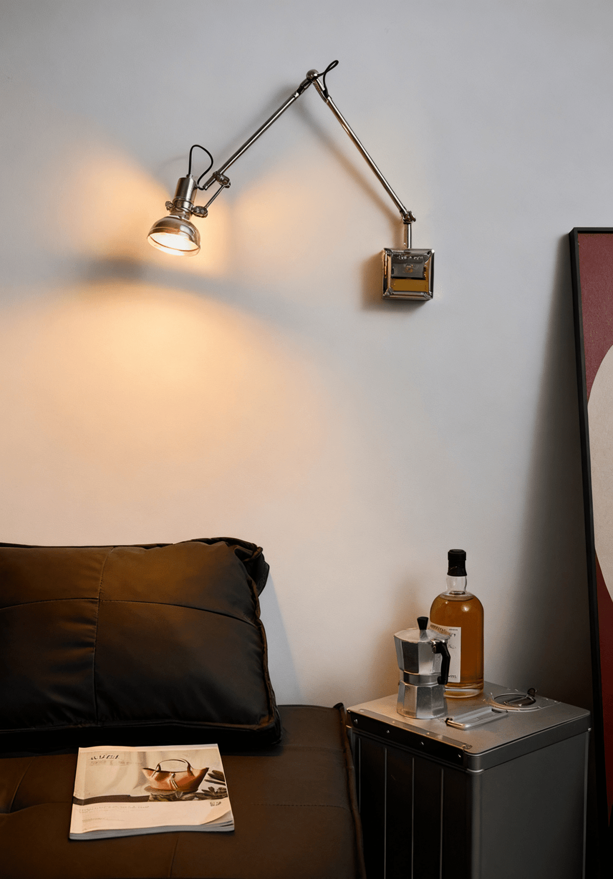 Flex Arm Wall Sconce with Adjustable Metal Shade for Modern Interiors