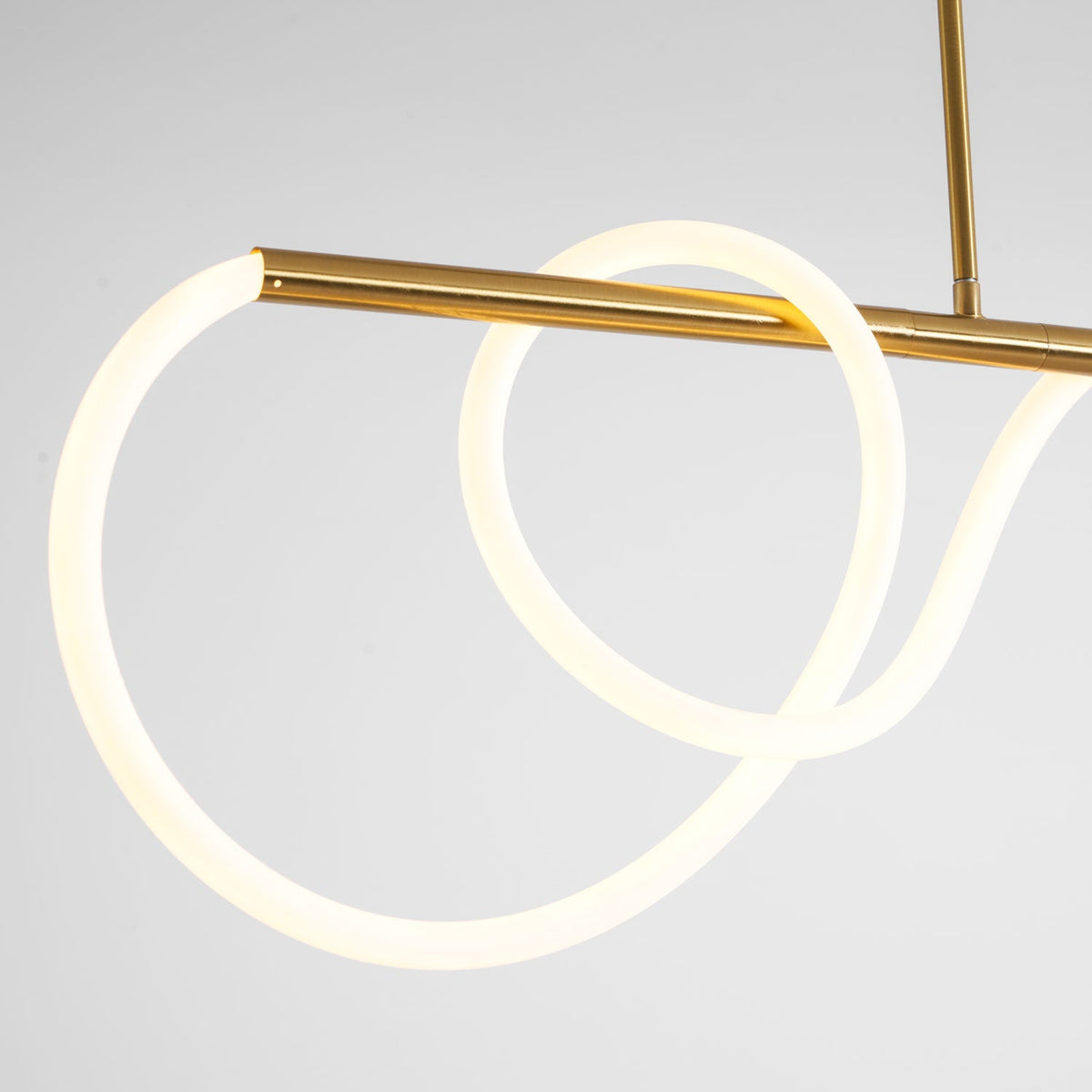 Sculptural Linear Curve LED Chandelier in Gold or Black