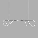 Sculptural Linear Curve LED Chandelier in Gold or Black