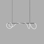 Sculptural Linear Curve LED Chandelier in Gold or Black