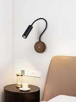Flexstone Reader Wall Sconce in Walnut and Black Travertine