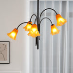 Petalia Blossom Chandelier – Floral Glass Pendant Light for Dining Room and Living Room