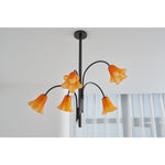 Petalia Blossom Chandelier – Floral Glass Pendant Light for Dining Room and Living Room