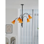 Petalia Blossom Chandelier – Floral Glass Pendant Light for Dining Room and Living Room