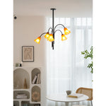 Petalia Blossom Chandelier – Floral Glass Pendant Light for Dining Room and Living Room