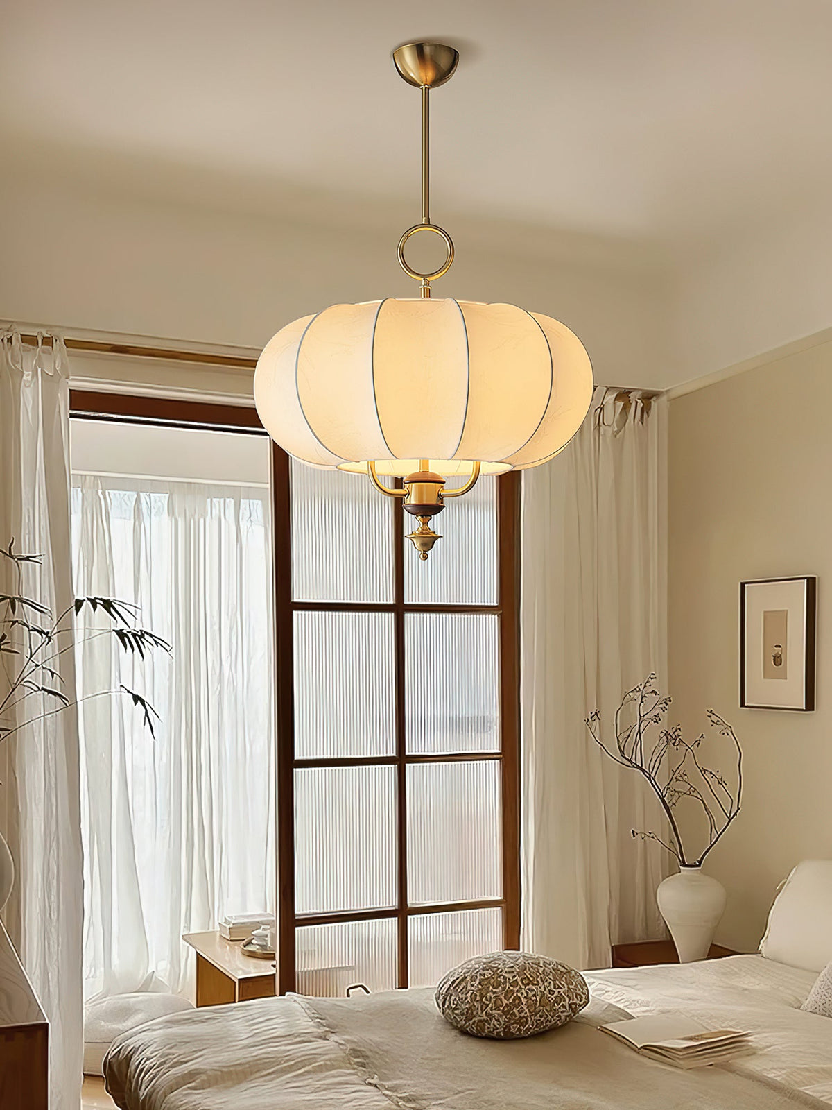 Florabelle Lantern Pendant Light – Modern Designer Ceiling Lamp with Wood Accent