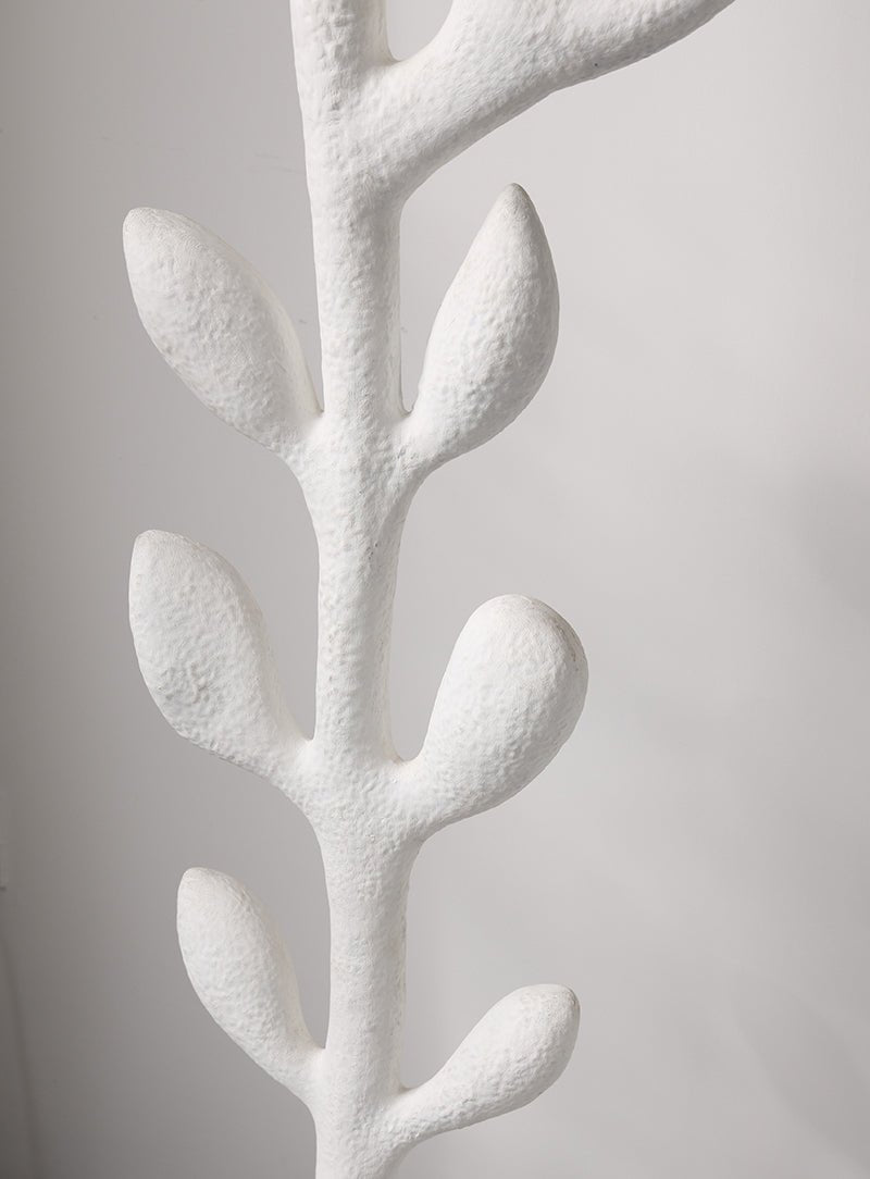 Florae Sculptural Floor Lamp – Hand-Textured Matte White, 79" Tall