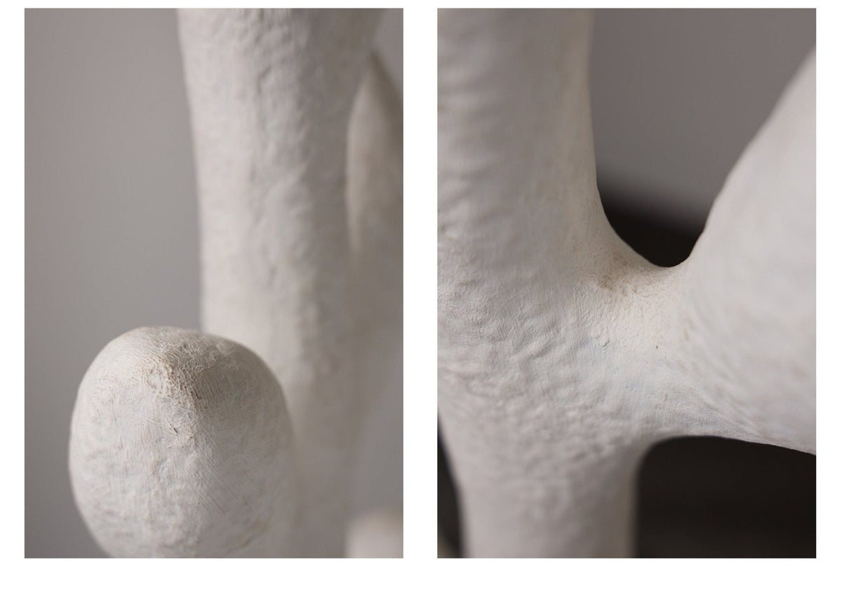 Florae Sculptural Floor Lamp – Hand-Textured Matte White, 79" Tall