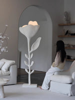 Florae Sculptural Floor Lamp – Hand-Textured Matte White, 79" Tall