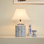 Floral Bird Porcelain Jar Table Lamp with Fabric Shade