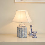 Floral Bird Porcelain Jar Table Lamp with Fabric Shade