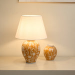 Aurelia Floral Ceramic Table Lamp with Fabric Shade
