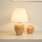 Aurelia Floral Ceramic Table Lamp with Fabric Shade
