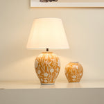Aurelia Floral Ceramic Table Lamp with Fabric Shade