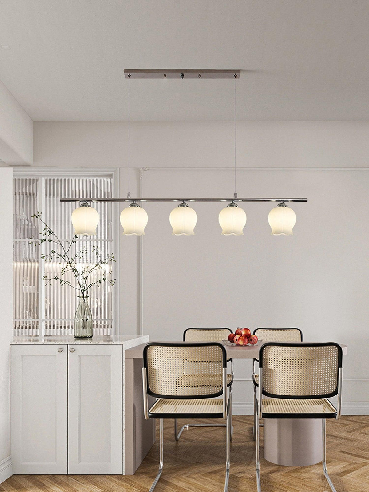 Floral Glass Pendant Light – Modern Designer Chandelier for Dining & Kitchen