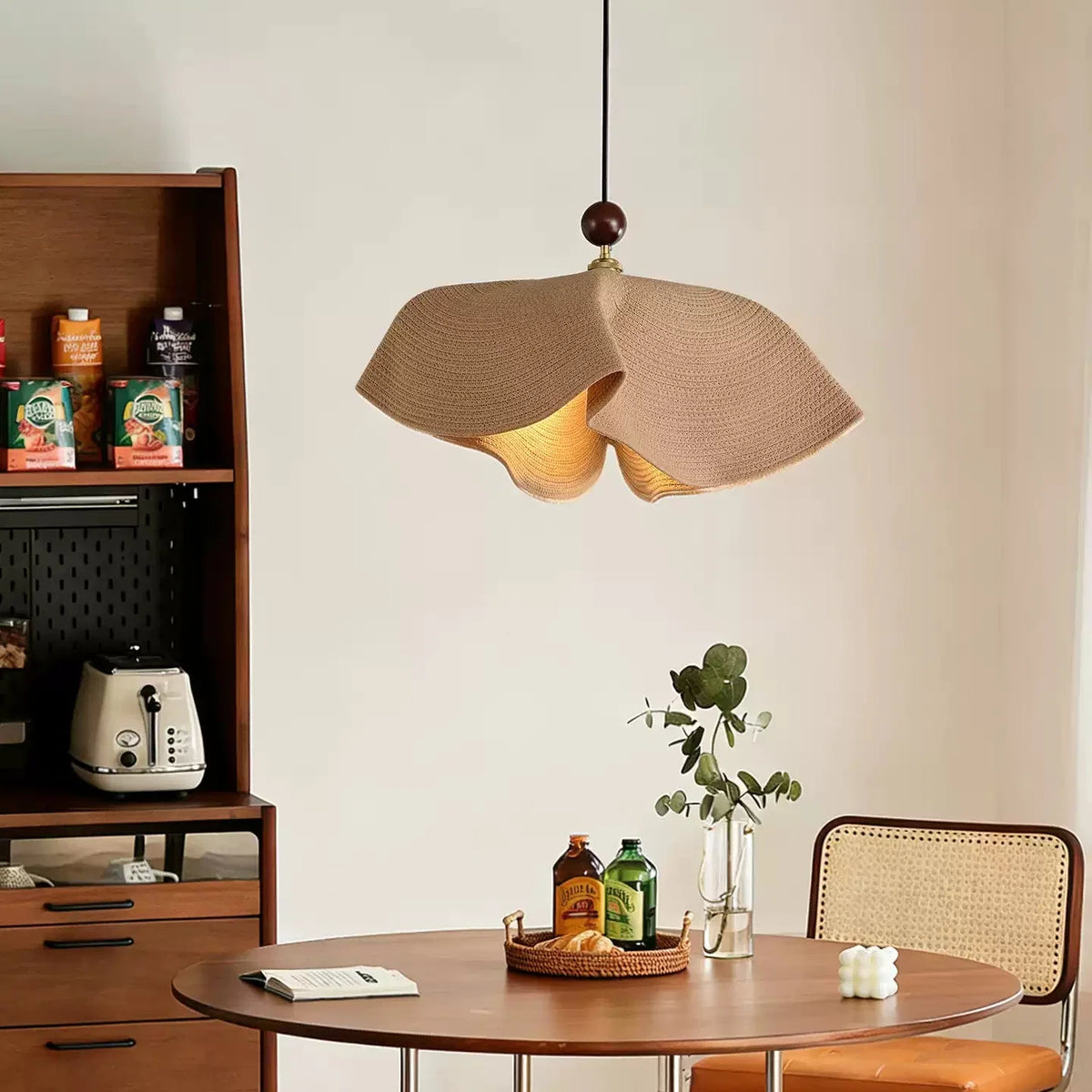 Floral Weave Pendant Light – Designer Woven Fabric Shade for Modern Interiors