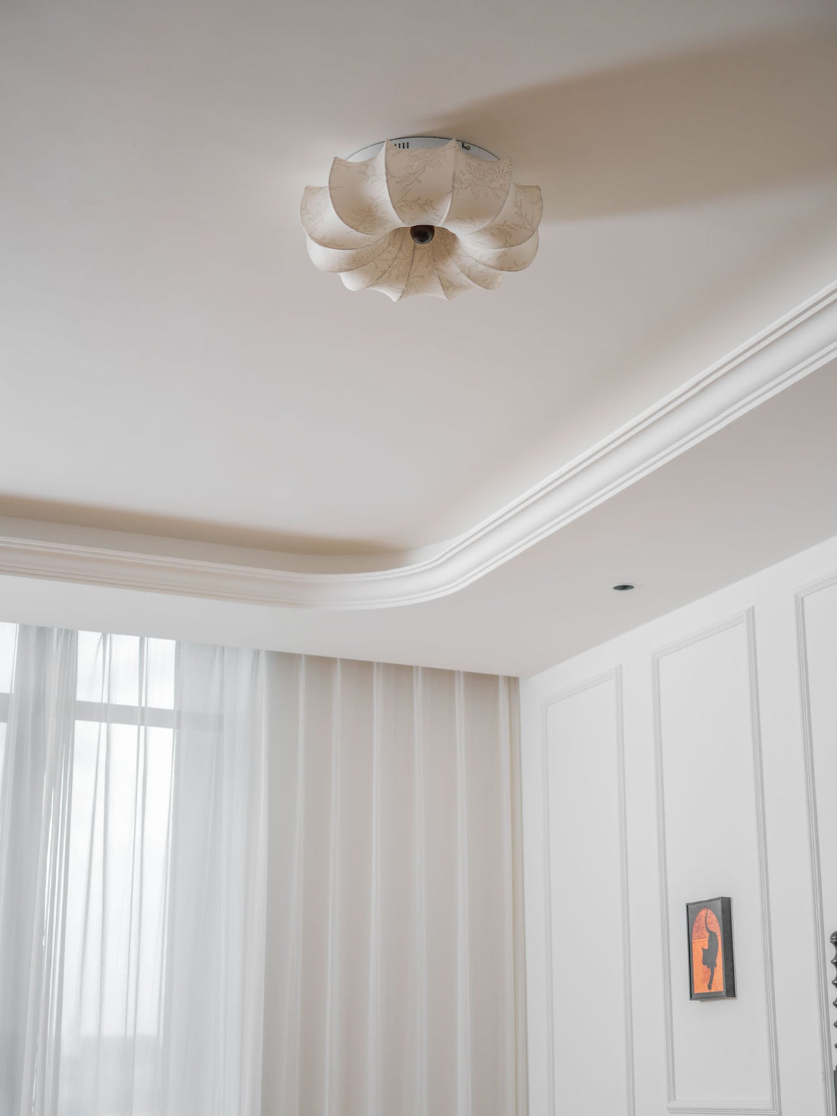 Floralis Ceiling Light – Designer Flush Mount with Fabric Shade