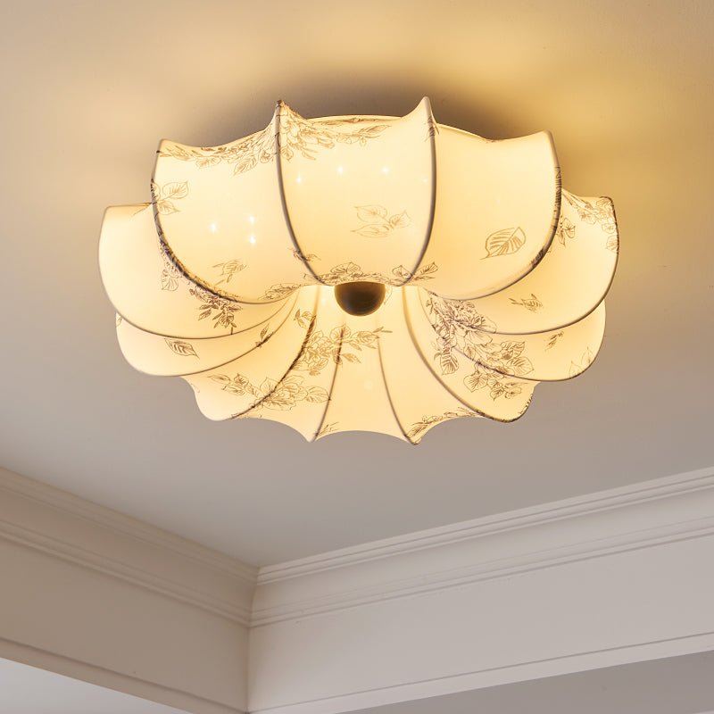 Floralis Ceiling Light – Designer Flush Mount with Fabric Shade