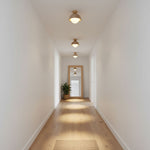Flore Travertine Bud Ceiling Light — Natural Stone Flush Mount