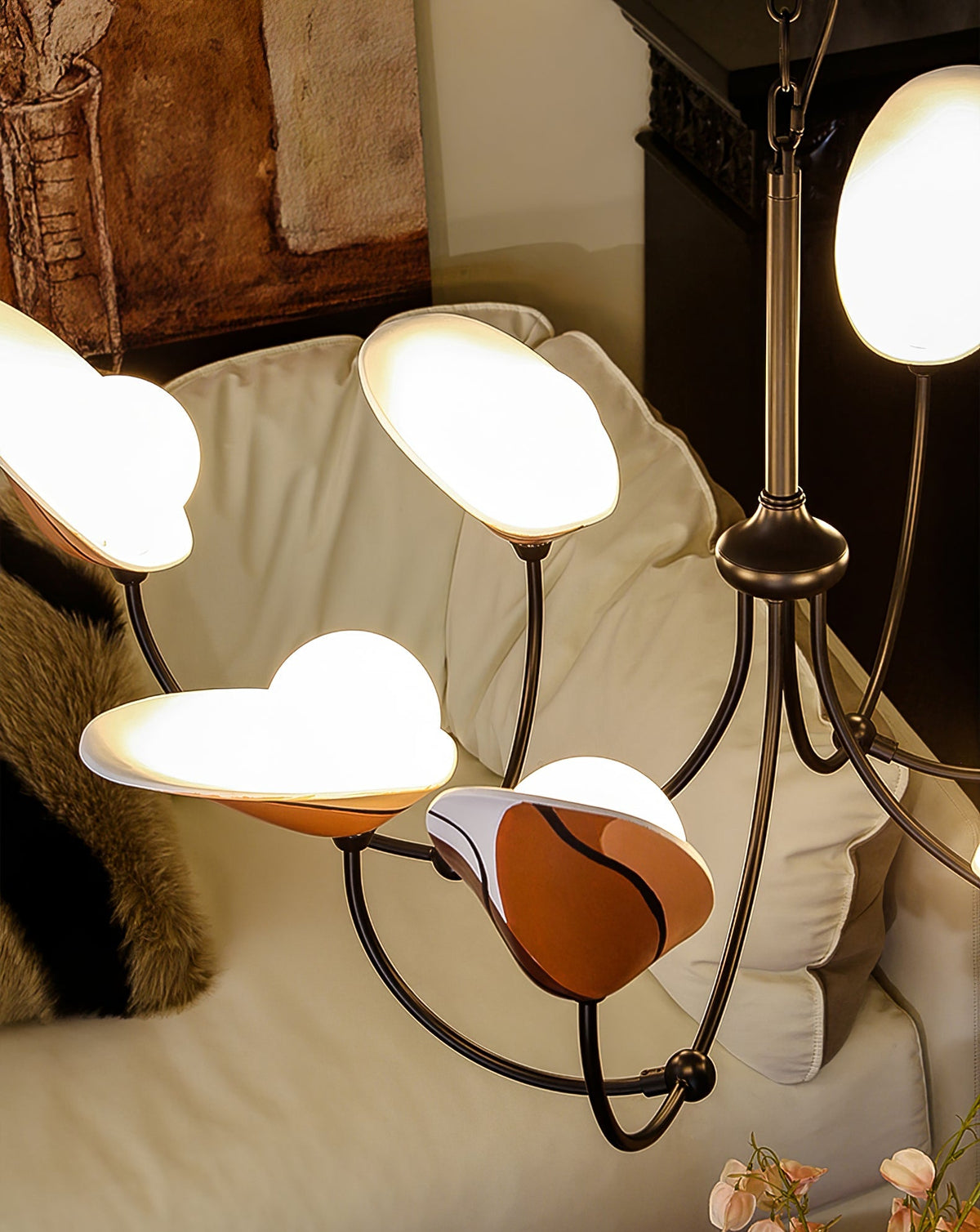 Florea Bloom Chandelier – Modern Glass and Metal Pendant Light for Dining and Living Spaces