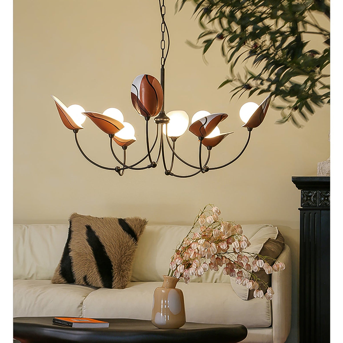 Florea Bloom Chandelier – Modern Glass and Metal Pendant Light for Dining and Living Spaces