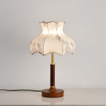 Florence Blossom Table Lamp – Walnut Wood & Fabric Designer Lamp