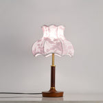 Florence Blossom Table Lamp – Walnut Wood & Fabric Designer Lamp