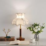 Florence Blossom Table Lamp – Walnut Wood & Fabric Designer Lamp