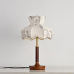 Florence Blossom Table Lamp – Walnut Wood & Fabric Designer Lamp