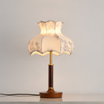 Florence Blossom Table Lamp – Walnut Wood & Fabric Designer Lamp