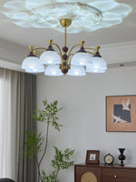 Florentia Modern Wood & Glass Chandelier for Dining Room and Foyer