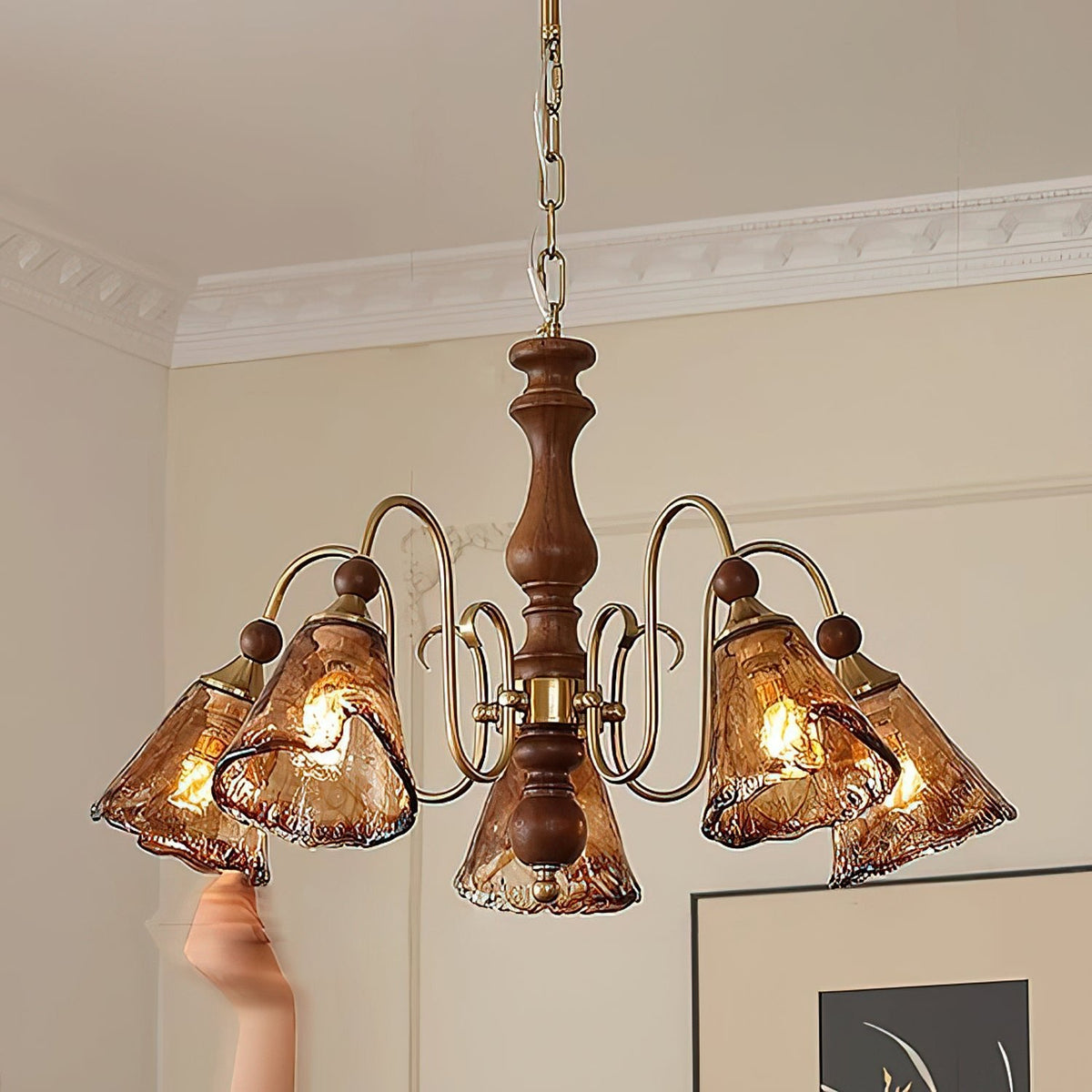 Florenzia Petal Glass Chandelier for Dining Room and Living Room