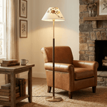 Florienne Floor Lamp – Botanical Brass & Wood Designer Lighting