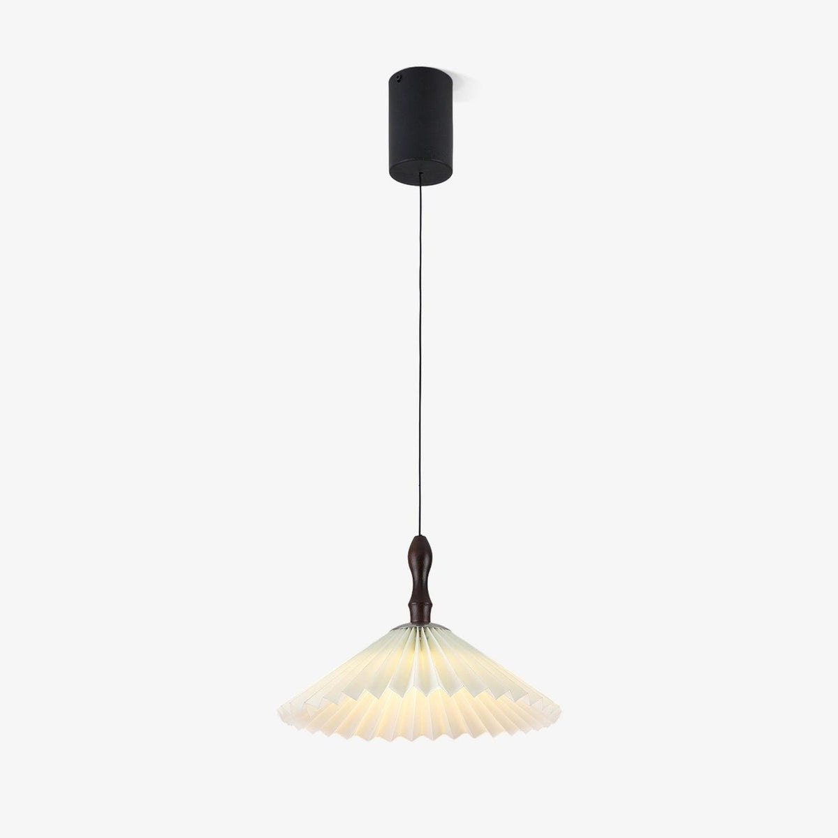 Blossom Paper Pendant Light with Wood and Iron Accents