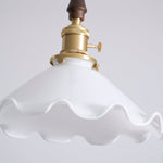 Flower Petals Swag Pendant Light — Brass & Glass Modern Hanging Lamp