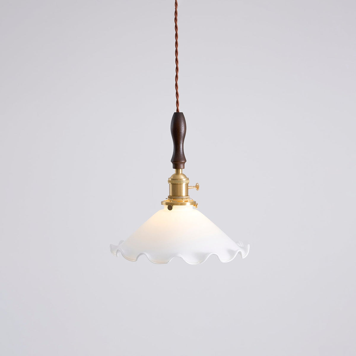 Flower Petals Swag Pendant Light — Brass & Glass Modern Hanging Lamp
