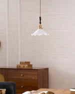 Flower Petals Swag Pendant Light — Brass & Glass Modern Hanging Lamp