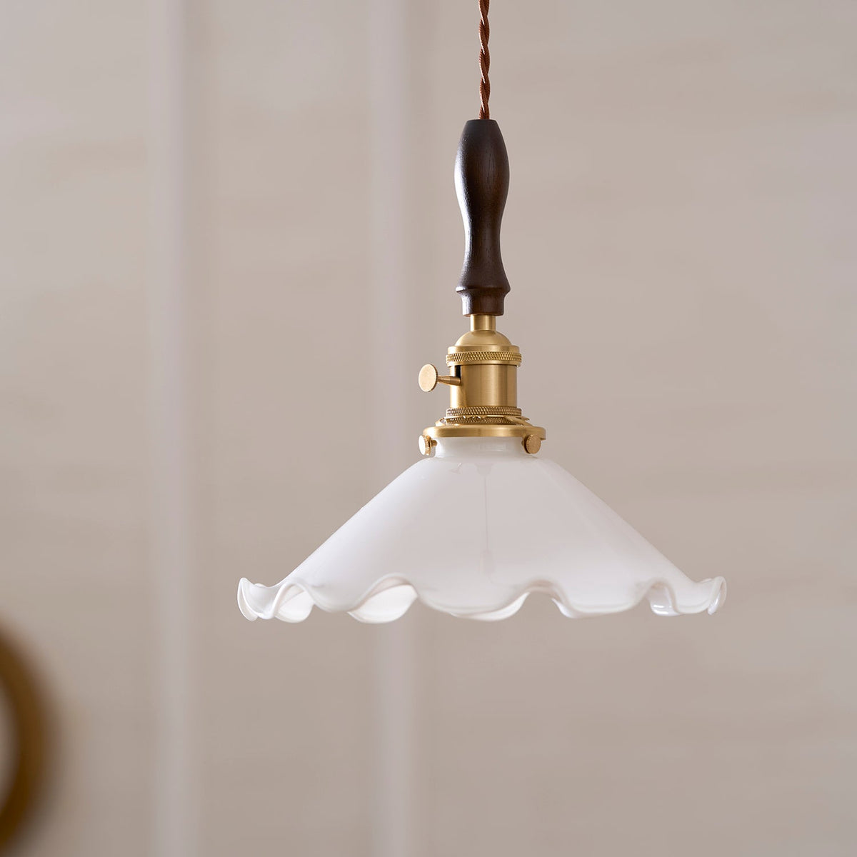 Flower Petals Swag Pendant Light — Brass & Glass Modern Hanging Lamp