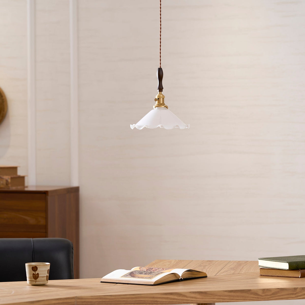 Flower Petals Swag Pendant Light — Brass & Glass Modern Hanging Lamp