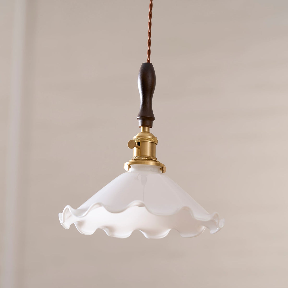 Flower Petals Swag Pendant Light — Brass & Glass Modern Hanging Lamp